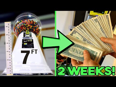 How Much Did Our GIANT Gumball Machine Make In 2 Weeks?!