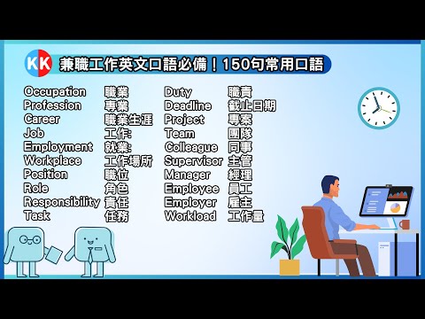 兼職工作英文口語必備！150句常用口語 #職場英語短語 #常見工作表達 #求職面試英語 #兼職工作的英語 #兼職工作口語 #與工作相關的口語