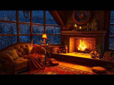 🔥 Cozy Ambience with Fireplace | Winter Cabin Getaways for a Good Night's Sleep | Winter Wonderland