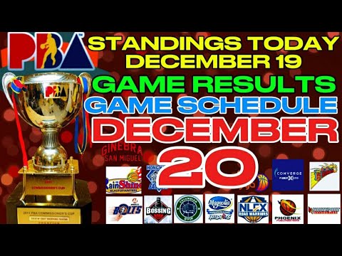 PBA GAME RESULTS | PBA TEAM STANDINGS DECEMBER 19,2024 | PBA GAME SCHEDULE DECEMBER 20,2024