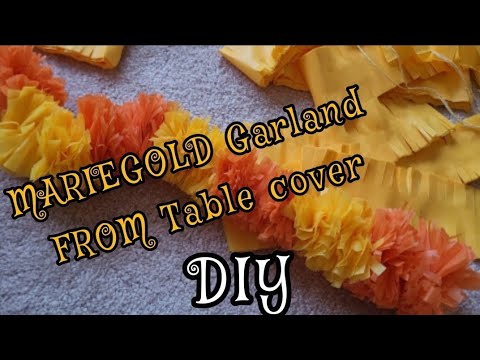 Mariegold Garland from Table Cover | Pooja Ghar Mandir Decoration | DIY