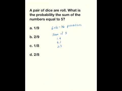 Roll A Pair Of Dice | Probability Math Problem