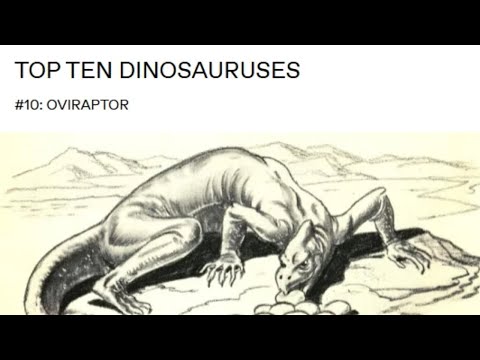 Top Ten Dinosauruses - Number 10 - Oviraptor