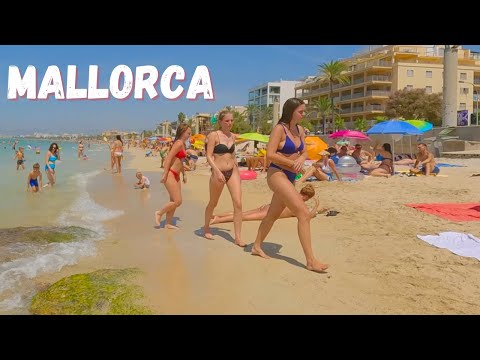 Mallorca, Spain | Beach walk | Playa de Palma - S'Arenal Part2 | August 2023 4K 🏖️🇪🇸