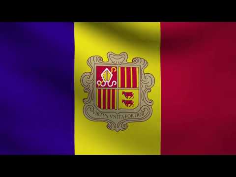 [10 Hours] Andorra Flag Waving - Video & Audio - Waving Flags