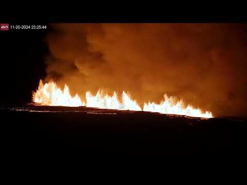 Nov 20, 2024: The moment Iceland Volcano Erupted Again