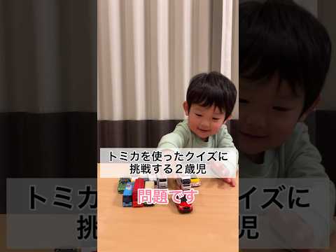 トミカを使ったクイズに挑戦する2歳9ヶ月 #shorts #2歳児