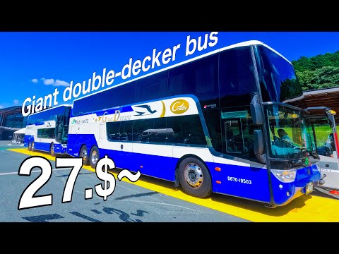 Japan's Largest Double Decker Bus Trip😆Osaka to Tokyo in a double decker bus🚌