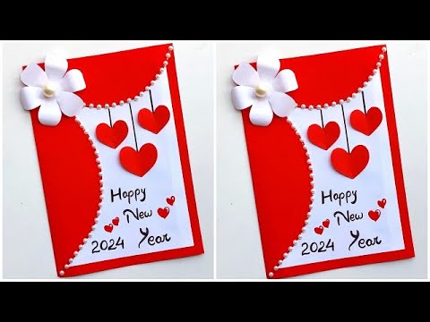 Easy and Beautiful New year card 2024 / New year card making / DIY Happy new year card