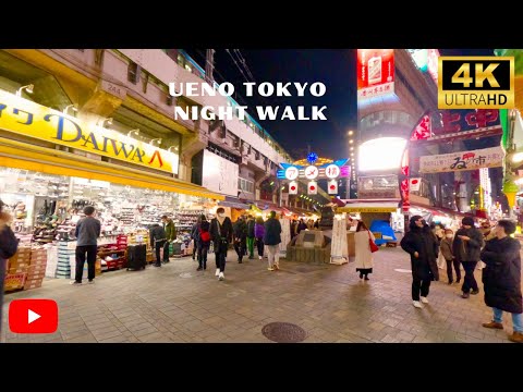 Tokyo Ueno Night Walk in 4K (Jan. 2023)