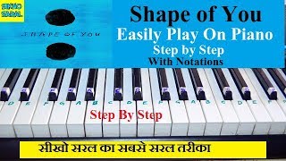 Shape Of You Piano/Keyboard Tutorial Easy, Slow, Step By Step And With Notations