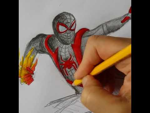 How to draw Spiderman - Miles Morales Playstation 5