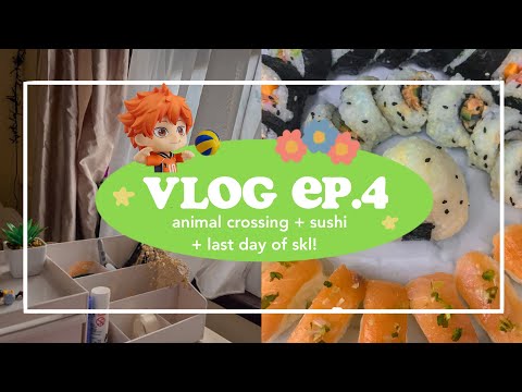 🍙 vlog ep.4 ~ animal crossing, netflix, sushi!