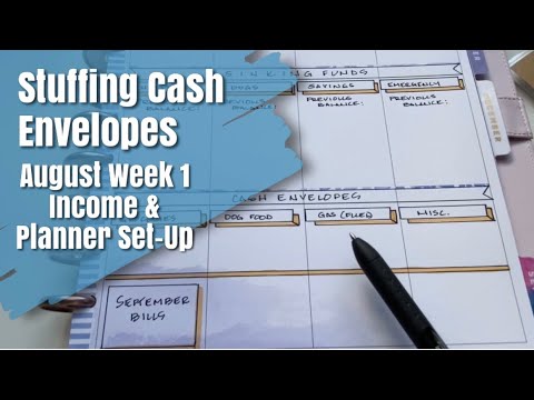 BUDGET WITH ME - August Week 1 Planner Set Up - Stuffing Cash Envelopes & Sinking Funds