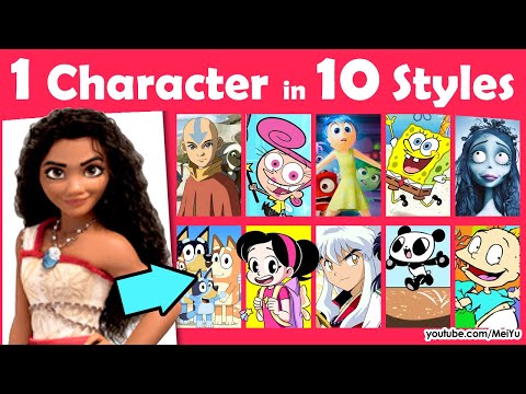 Draw Moana 2 10 Art Styles Swap Challenge | Mei Yu's New Books | Lost & Found | Manga Drawing School