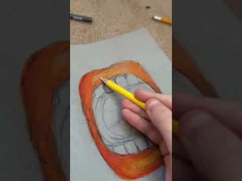 How to draw orange lips! (for beginners) 🍊🧡 #shorts