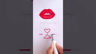 lips drawing tutorial 😍 #art #drawing #shorts