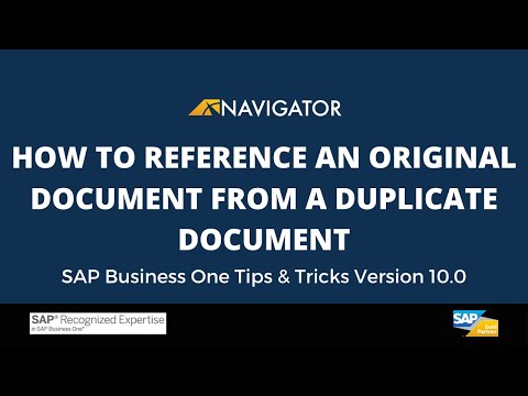 How to reference an original document from a duplicate document in SAP Business One