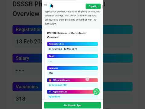 dsssb pharmacist vacancy 2024 #pharmacist #vacancy #dsssb #2024 #education #pharmacy #study #shorts