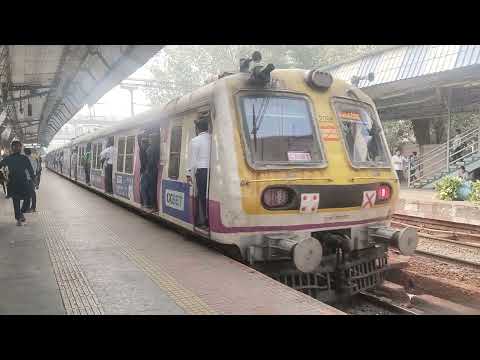 Indian local train entering railway station | local train Mumbai arriving in railway station video