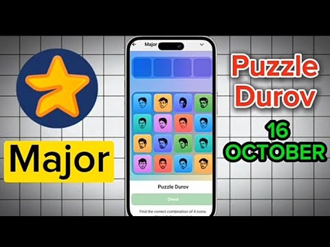 16 October Major puzzle durov Solved Today | Major Daily combo card 16 October