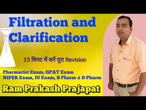 Filtration | Clarification | Theories of filtration | Filter leaf | Metafilter | Pharmaceutics