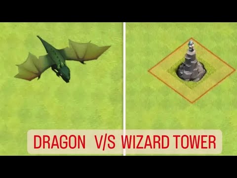 Dragon lvl 1 VS Wizard tower's | Clash of clans