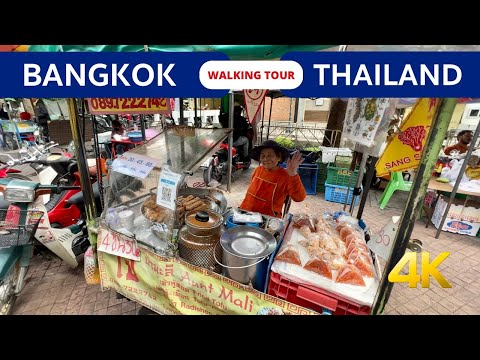 🇹🇭 Walking tour in BANGKOK THAILAND 2023 in old town from KHAO SAN ROAD