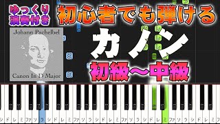 【楽譜あり】カノン/パッヘルベル（ピアノソロ初級～中級・初心者向け）Canon in D/Johann Pachelbel【ピアノアレンジ楽譜】/簡単/ゆっくり演奏付き