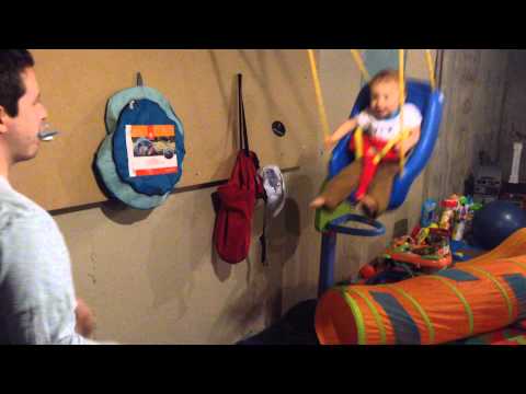 My Nephew Lincoln Playing in the Swing on His First Birthday -- February 1, 2015