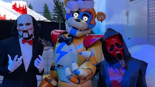 Billythepuppet, Freddy Fazbear, & Ghost Face at the Snow Carnival