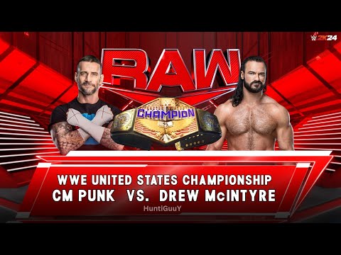 CM Punk vs Drew McIntyre WWE RAW United States Championship  - FULL MATCH