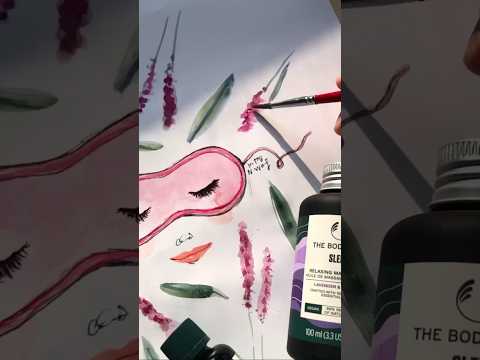 Painting a fashion illustration inspired by the Body Shop Sleep Collection | Hong Kong illustrator