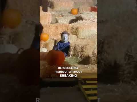 A kid dressed as Michael Myers may be too into his costume