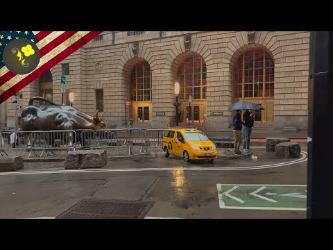 Walking in New York - Raining walk ,Rain -rain, Lower Manhattan ,4K ,2023