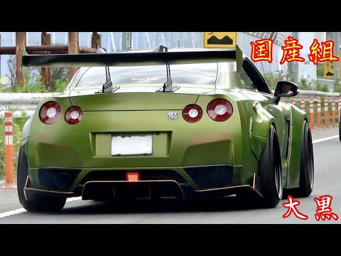 【大黒PA 】国産組‼️目立ちます35GTR カラーにビッグウイング