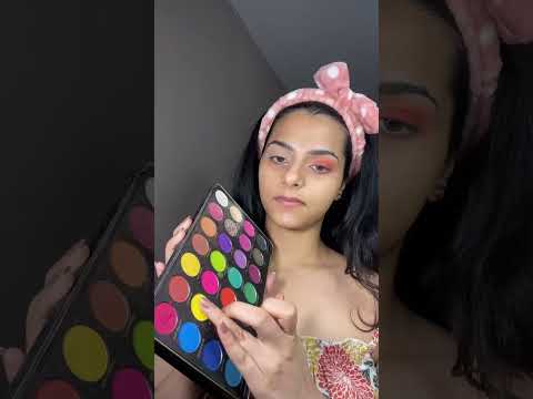 eyeshadow tutorial 🧡🌻 #eyemakeup #makeuptutorial #brightmakeup