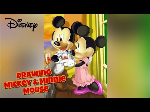 Drawing Mickey and Minnie Mouse