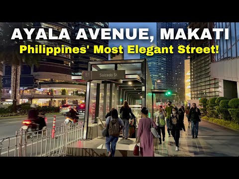 Philippines’ Most Elegant Street — AYALA AVENUE, MAKATI | Christmas Walk Tour in Metro Manila 4K