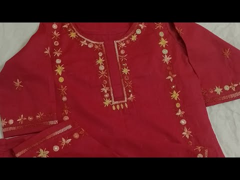 How to make hand embroidery designs on clothes for beginners/how to make hand embroidery design