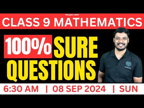 CLASS 9 MATHEMATICS MORNING LIVE CLASS | IMPORTANT QUESTIONS DISCUSSIONS WITH ANSWERS