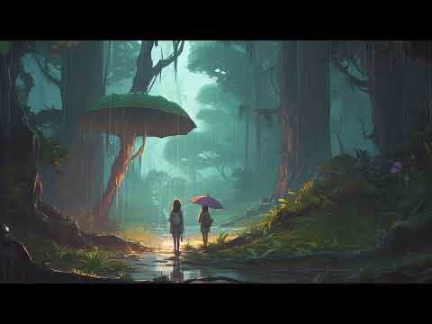 Rainy Forest Piano Music Playlist - Fictional Anime OST (Slowed + Rain Sound)