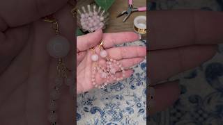 DIY Handmade Jewelry, Rose Quartz Beaded Gemstone Earrings - Easy Wire Wrapped Jewellery Design.