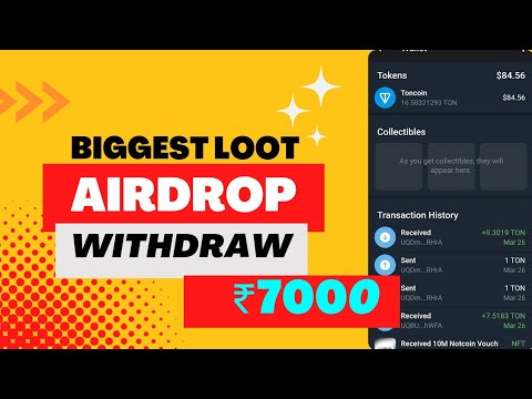 #6 BIG AIRDROP LOOT ₹7000 PAYMENT  PROOF🤑LIVE PROCESS||#airdrop #notcoin  #memecoin #tapswap #memefi