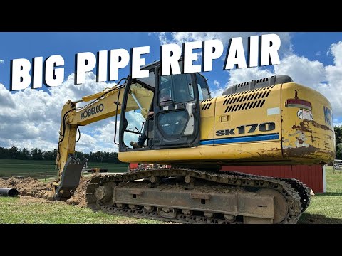 New Drain Line at the Farm | Pipelining with the Kobelco Excavator