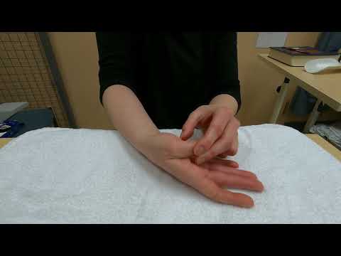 Hand injury exercise 17: Passive thumb base joint bending and straightening (flexion and extension)