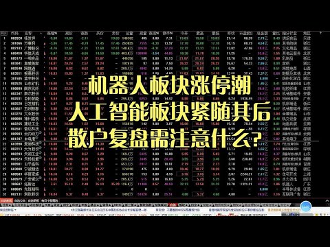 机器人板块涨停潮，人工智能板块紧随其后，散户复盘需注意什么？