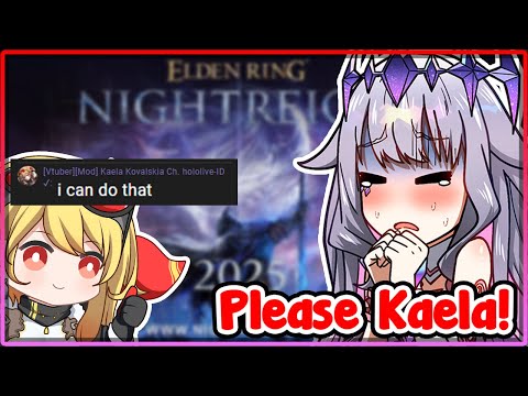 [ENG SUB/Hololive] Kaela agrees to play the new Elden Ring game after Biboo begs her live on stream