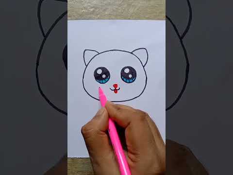 cute cat drawing #shorts #cat #shortvideo #drawing #viralshorts #youtubeshorts #easyartwithbiplab