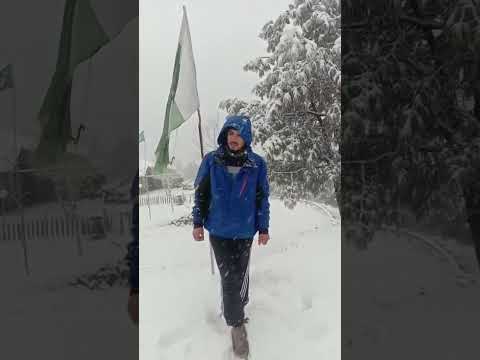 My brother is enjoying Live snowfall | enjoy #pirchanasi